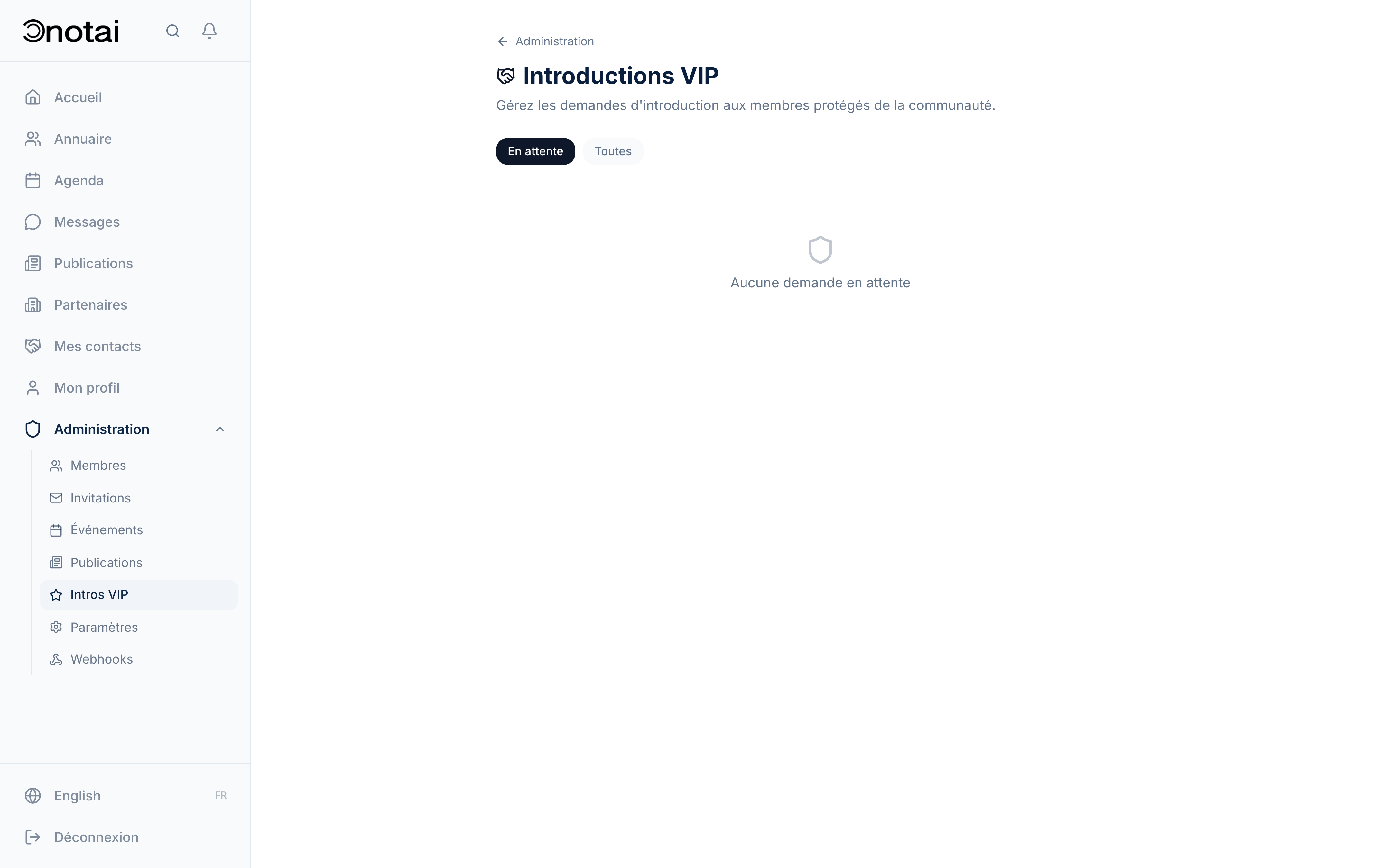 Profils VIP — back-office introductions